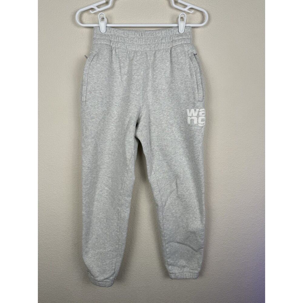 Alexander Wang Size Small Gray Puff Logo High Waist Terry Lose Fit Sweatpant